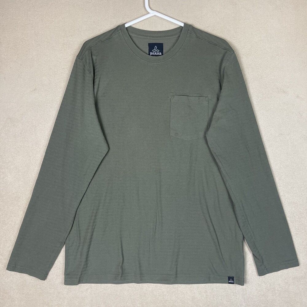 Prana Shirt Mens Extra Large Khaki Pullover Pocket Casual Outdoor T- Shirt Adult